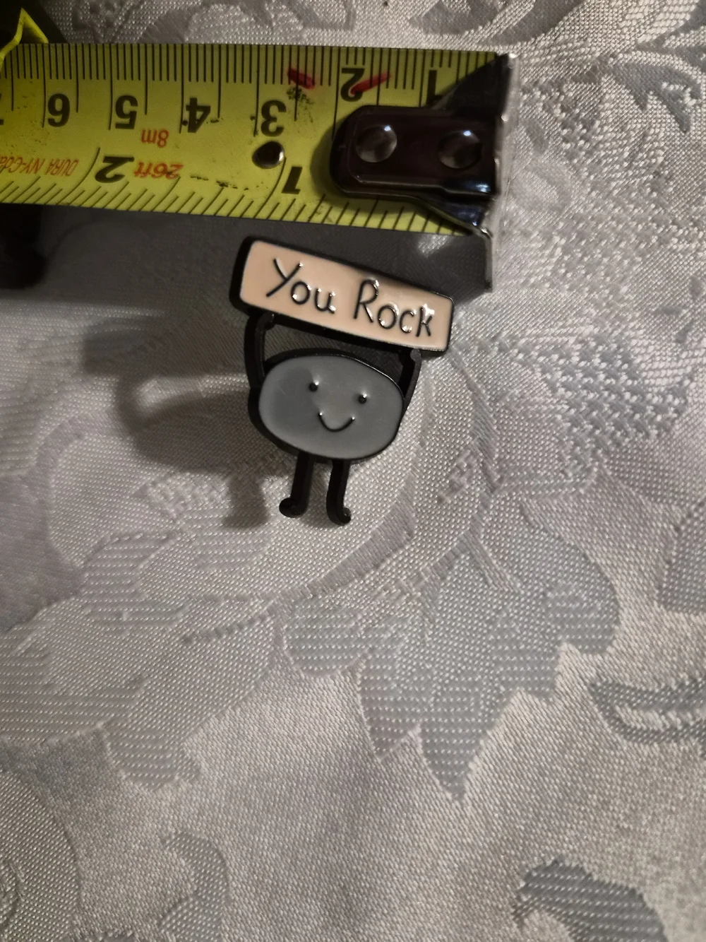 You Rock! Cute Rock Enamel Pin - Gray & Black